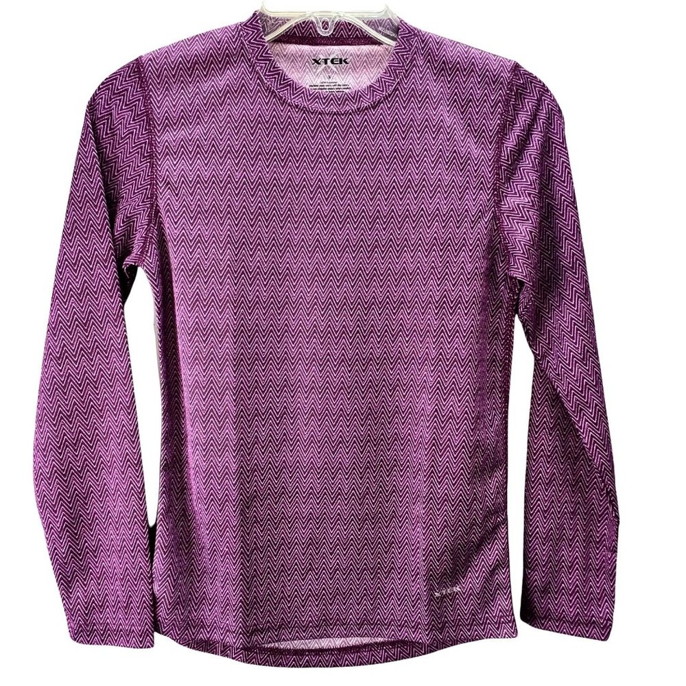 XTek Base Layer Shirt Top size S Women Thermal Activewear Purple Performance